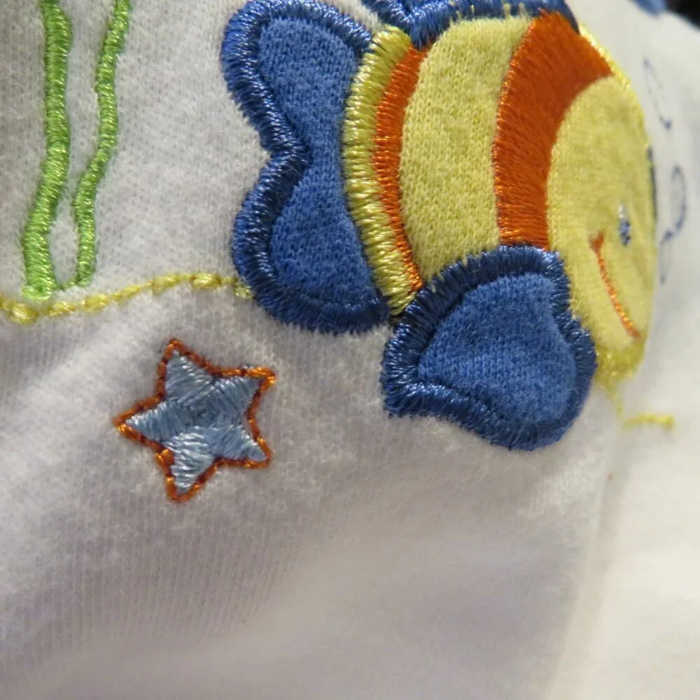 Baby Goldfish Bodysuit Embroidered 100% Cotton Newborn